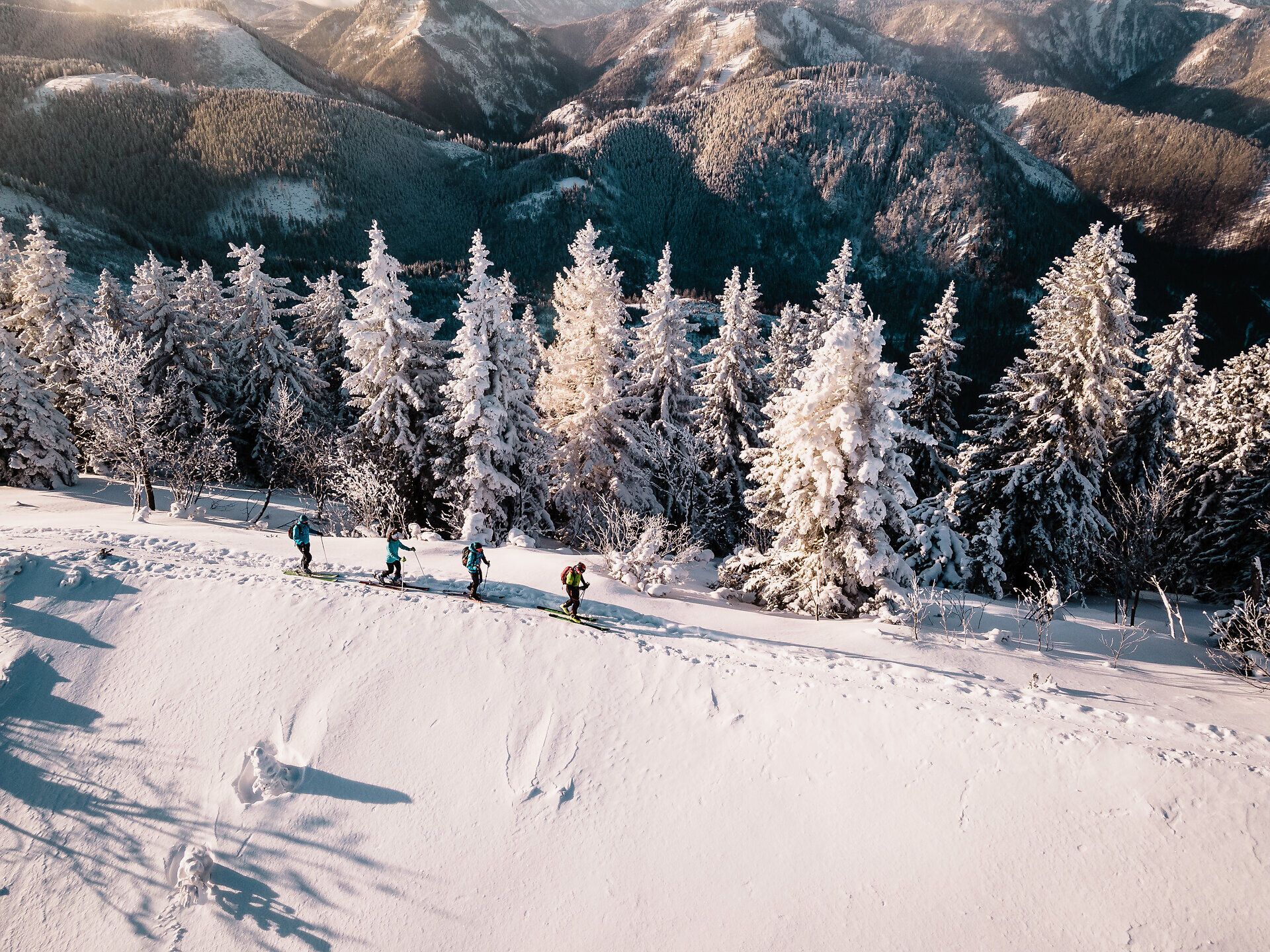 Kleine Skitouren am Kleinen Ötscher im Mostviertel bieten genussvolle Aufstiege und ruhige Abfahrten inmitten der winterlichen Ybbstaler Alpen. Die sanften Routen rund um den Kleiner Ötscher sind ideal für Einsteiger:innen und Genießer:innen, die abseits des Trubels Natur, Bewegung und alpine Stille erleben möchten.
