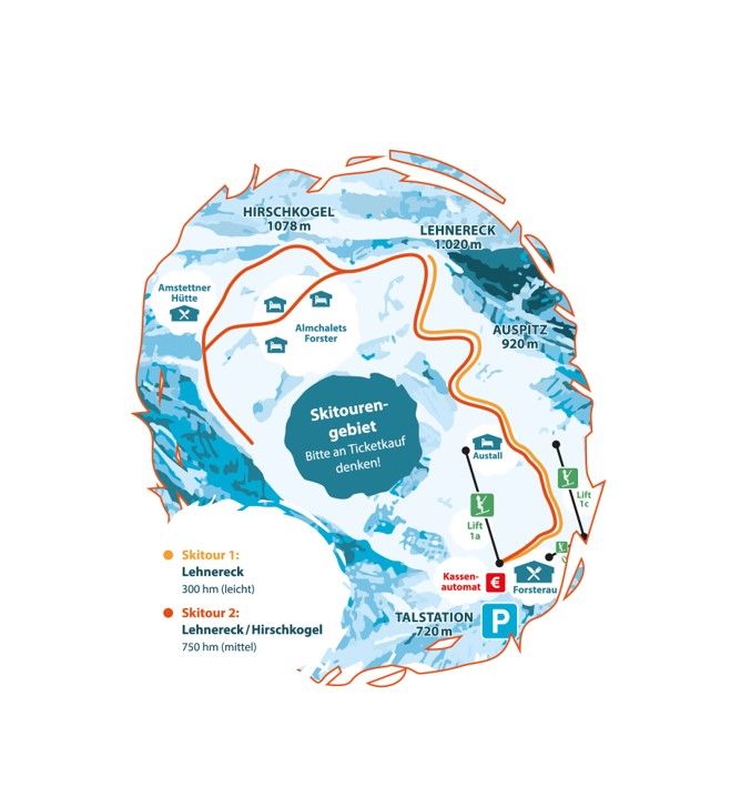 Skitourengebiet Übersicht