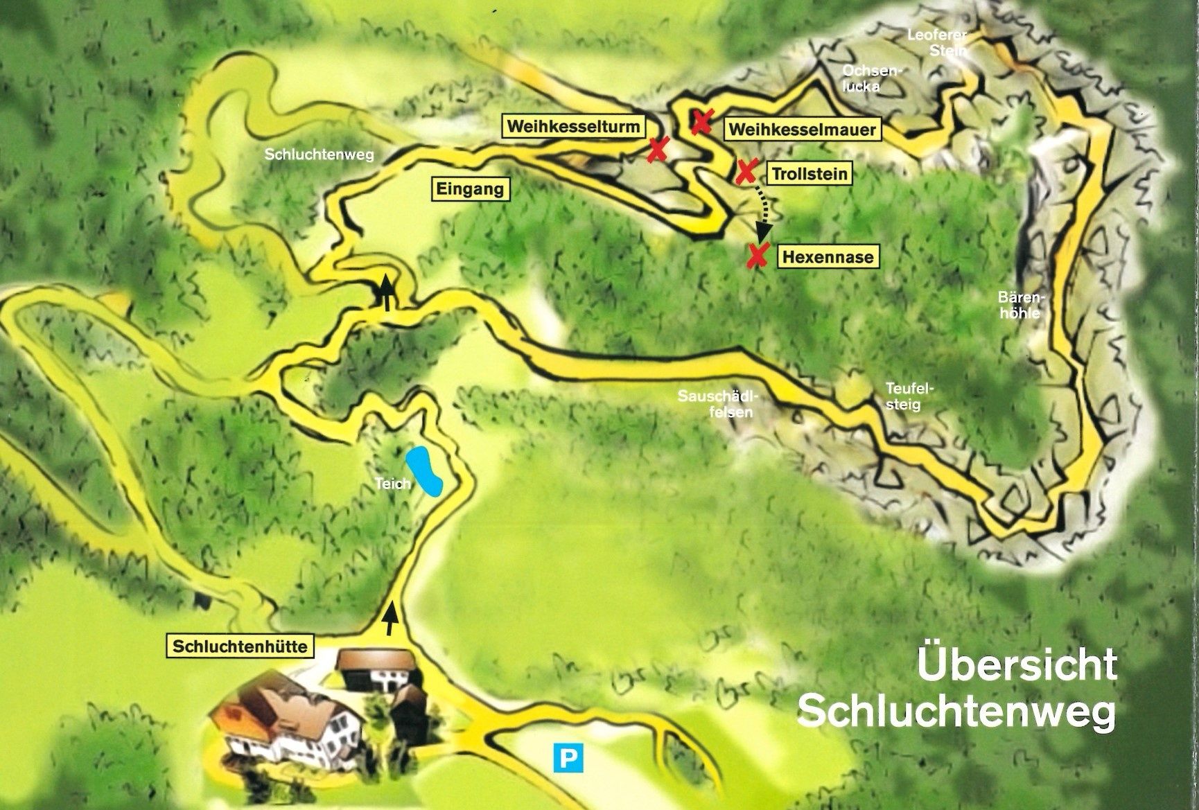 Karte zum Schluchtenwanderweg