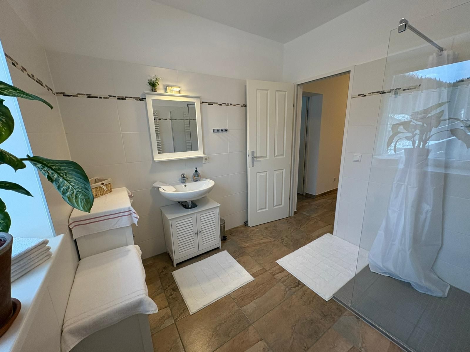Badezimmer in der Teichwies´n Alm Dependance
