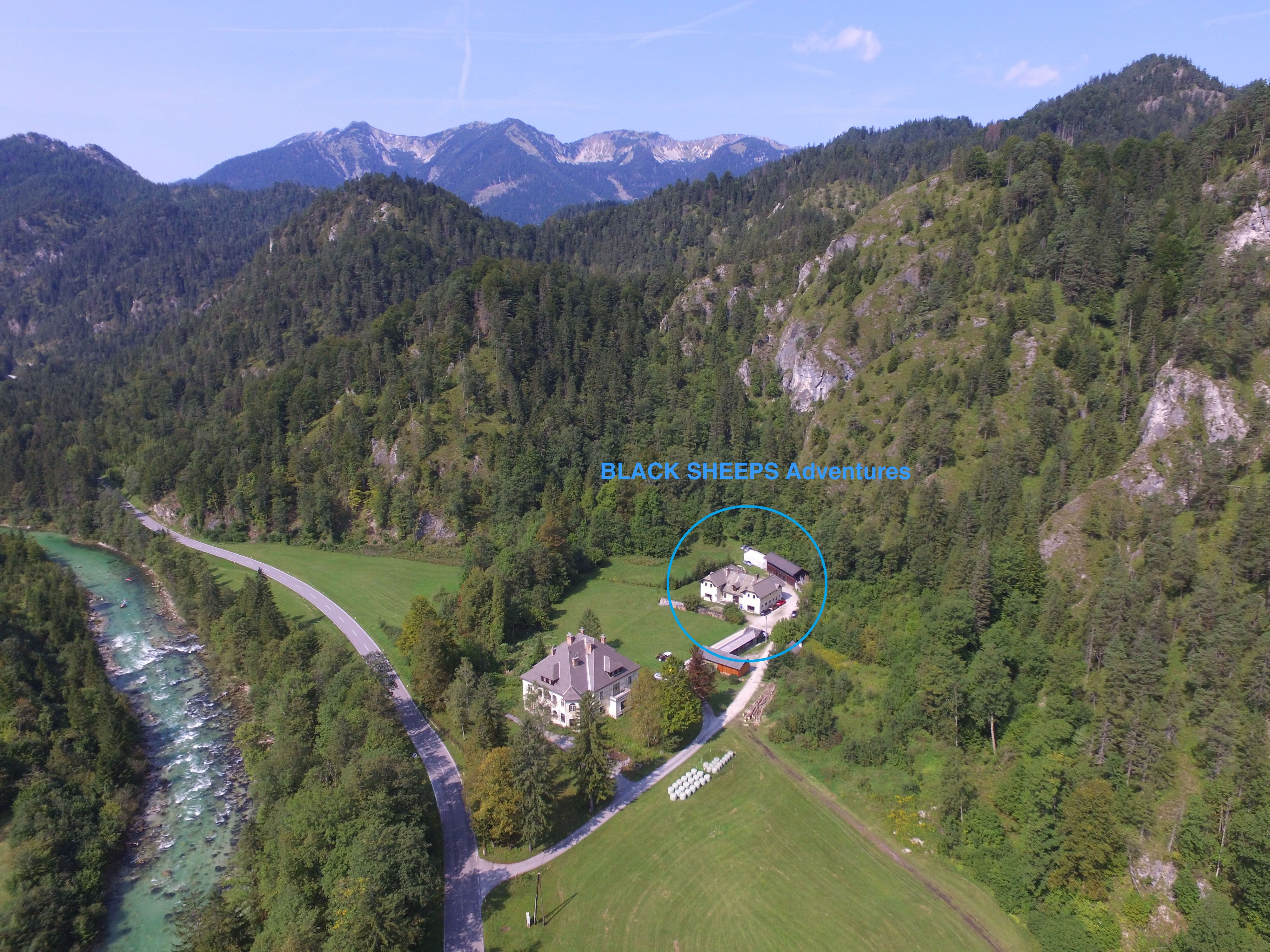 Lage der Rafting-Pension Black Sheeps Adventures