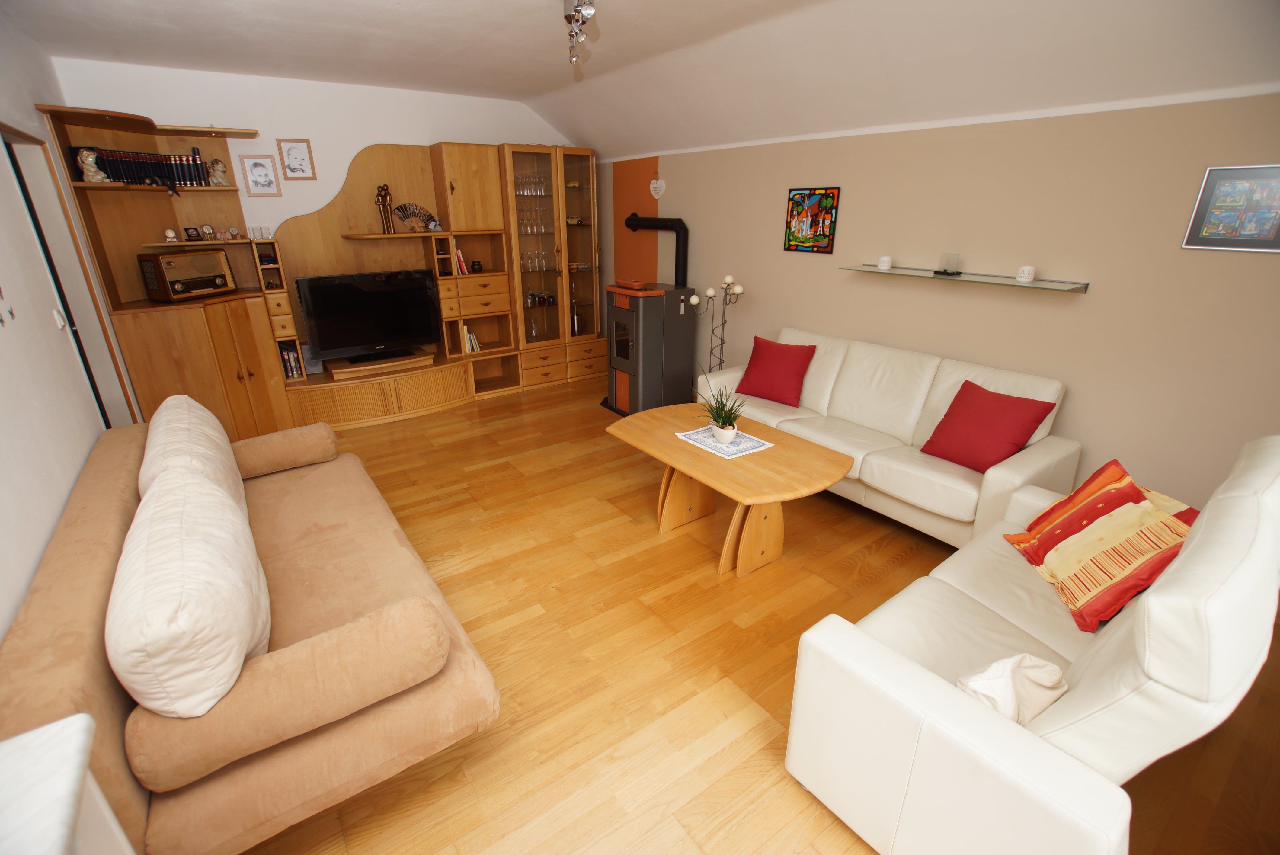Wohnzimmer in der Ferienwohnung Steiner